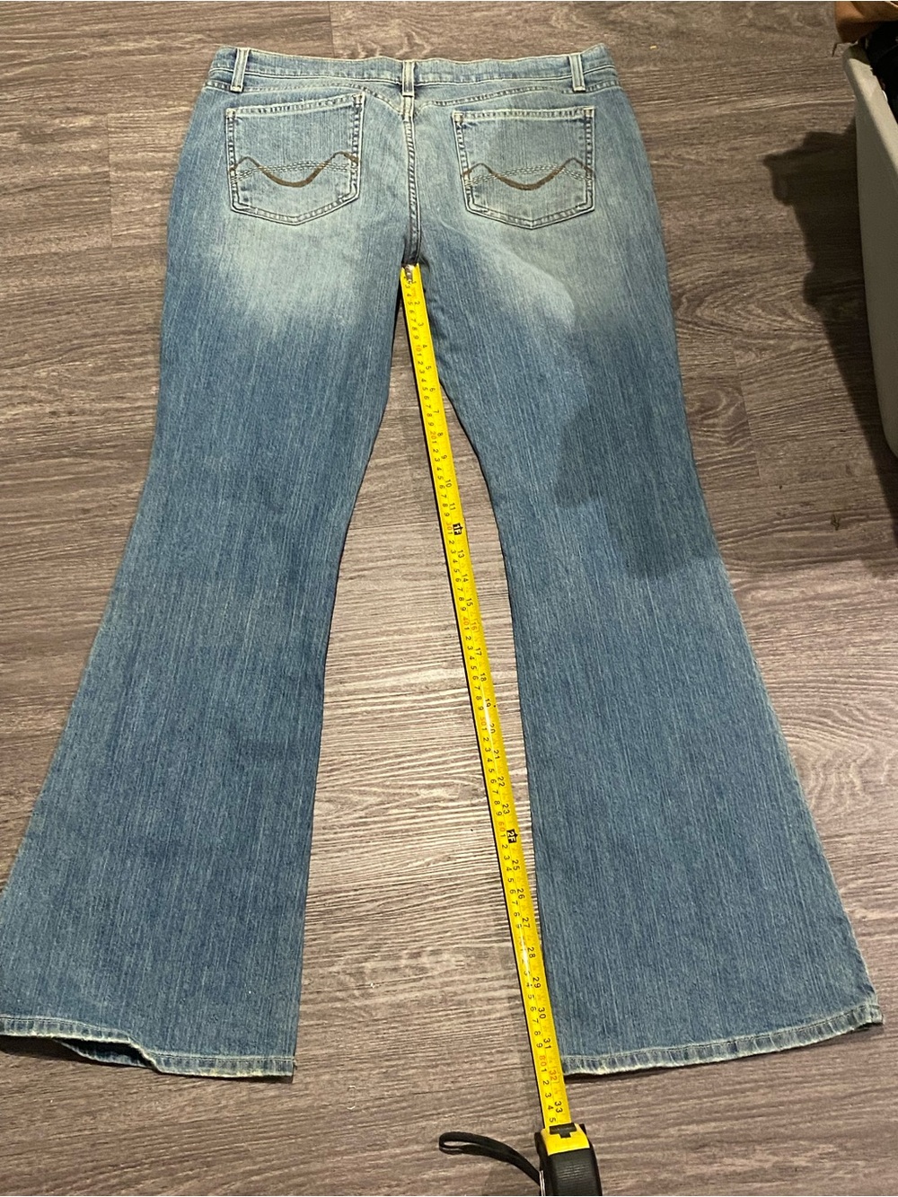 Mossimo Denim Flare Jeans Y2K Light Wash Stretch Low Rise Size 15 - Picture 6 of 7